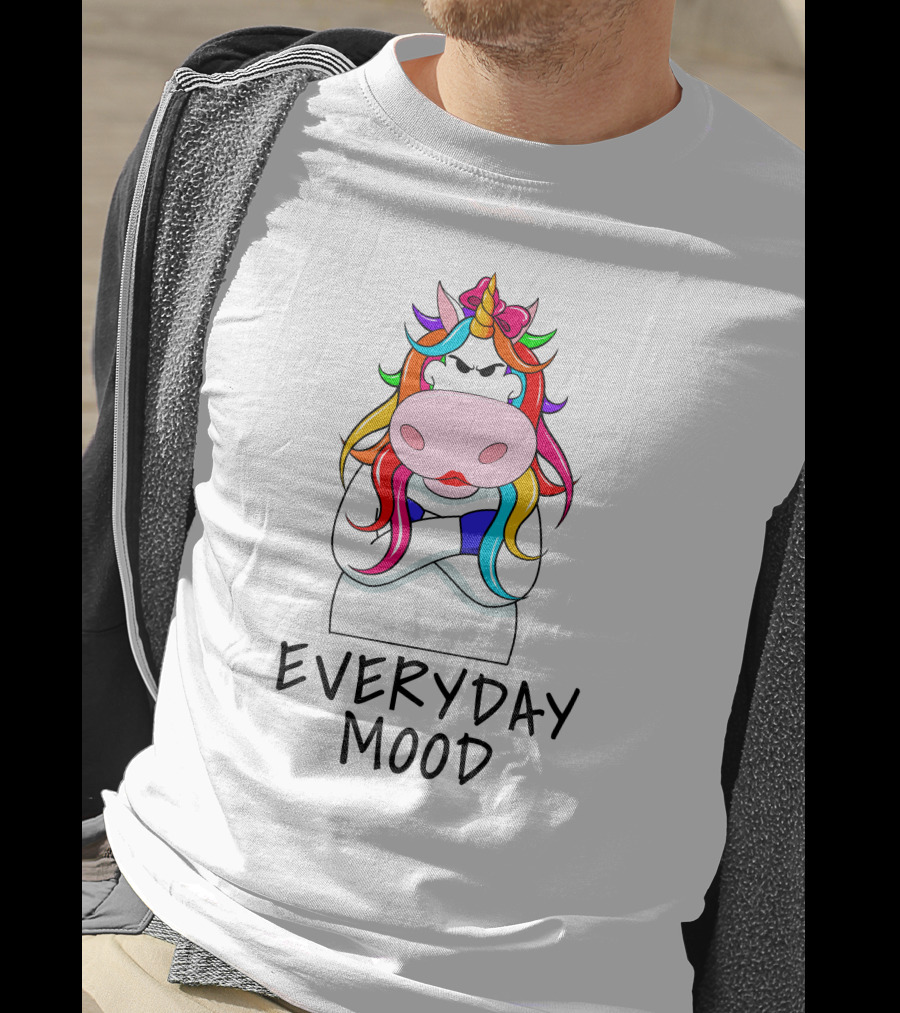 Everyday Mood Grumpy Rainbow Unicorn T-Shirt