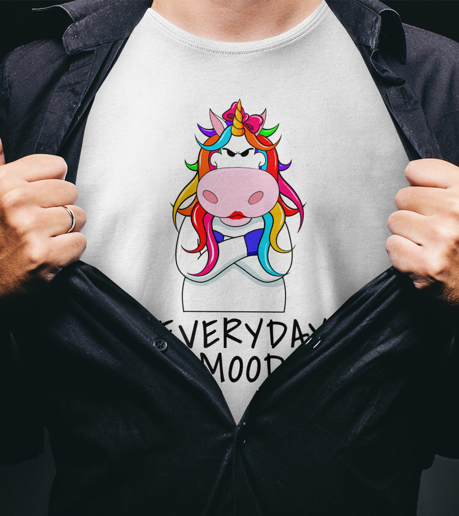 Everyday Mood Grumpy Rainbow Unicorn T-Shirt