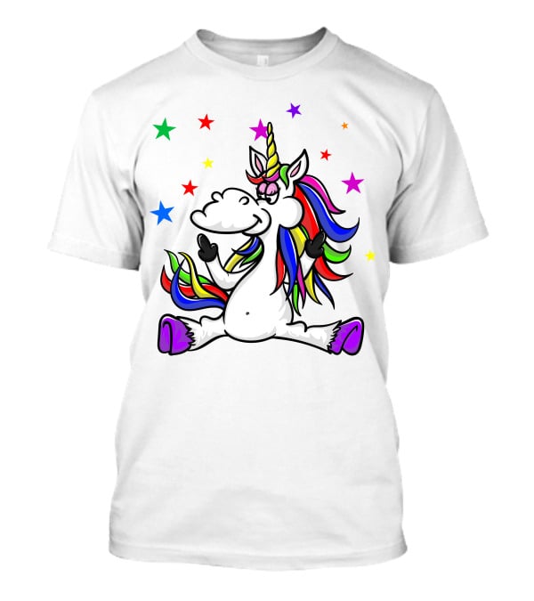 Funny Unicorn Twinkles Rainbow Star T-Shirt