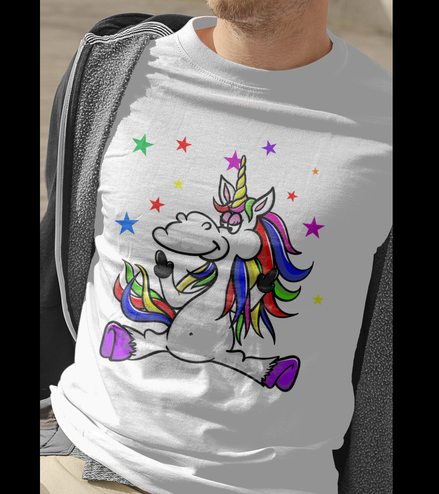 Funny Unicorn Twinkles Rainbow Star T-Shirt
