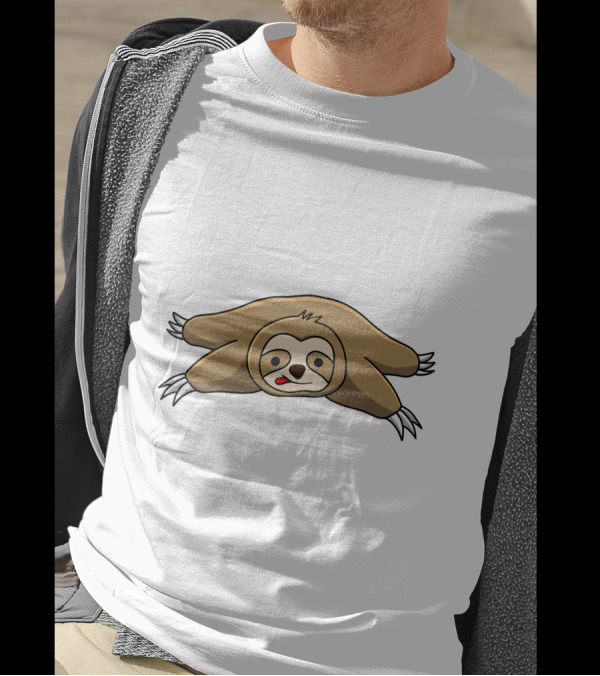 Lazy Sloth Relaxing With Tongue Out Iconic Pose T-Shirt