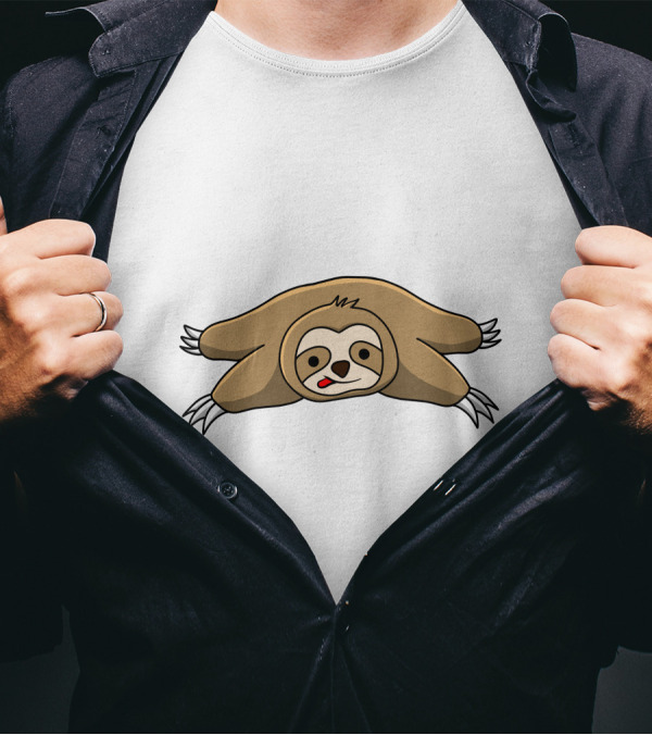 Lazy Sloth Relaxing With Tongue Out Iconic Pose T-Shirt