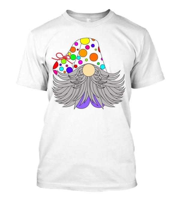 Colorful Polka Dot Party Hat Gnome Birthday T-Shirt