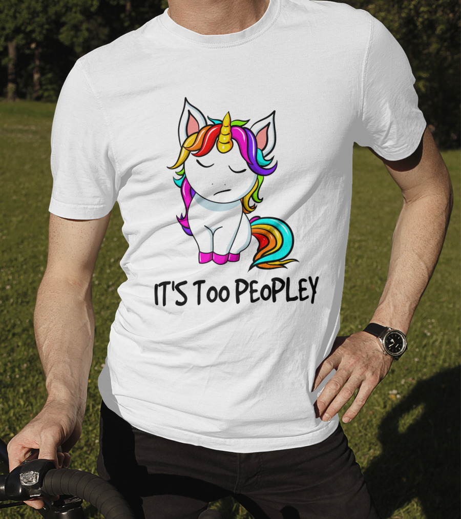 IT'S TOO PEOPLEY Unicorn Rainbow Mane Image T-Shirt