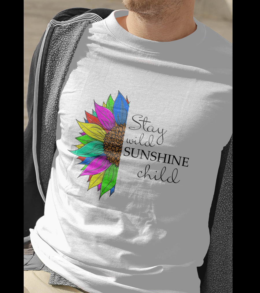 Stay Wild Sunshine Child Multicolored Sunflower T-Shirt