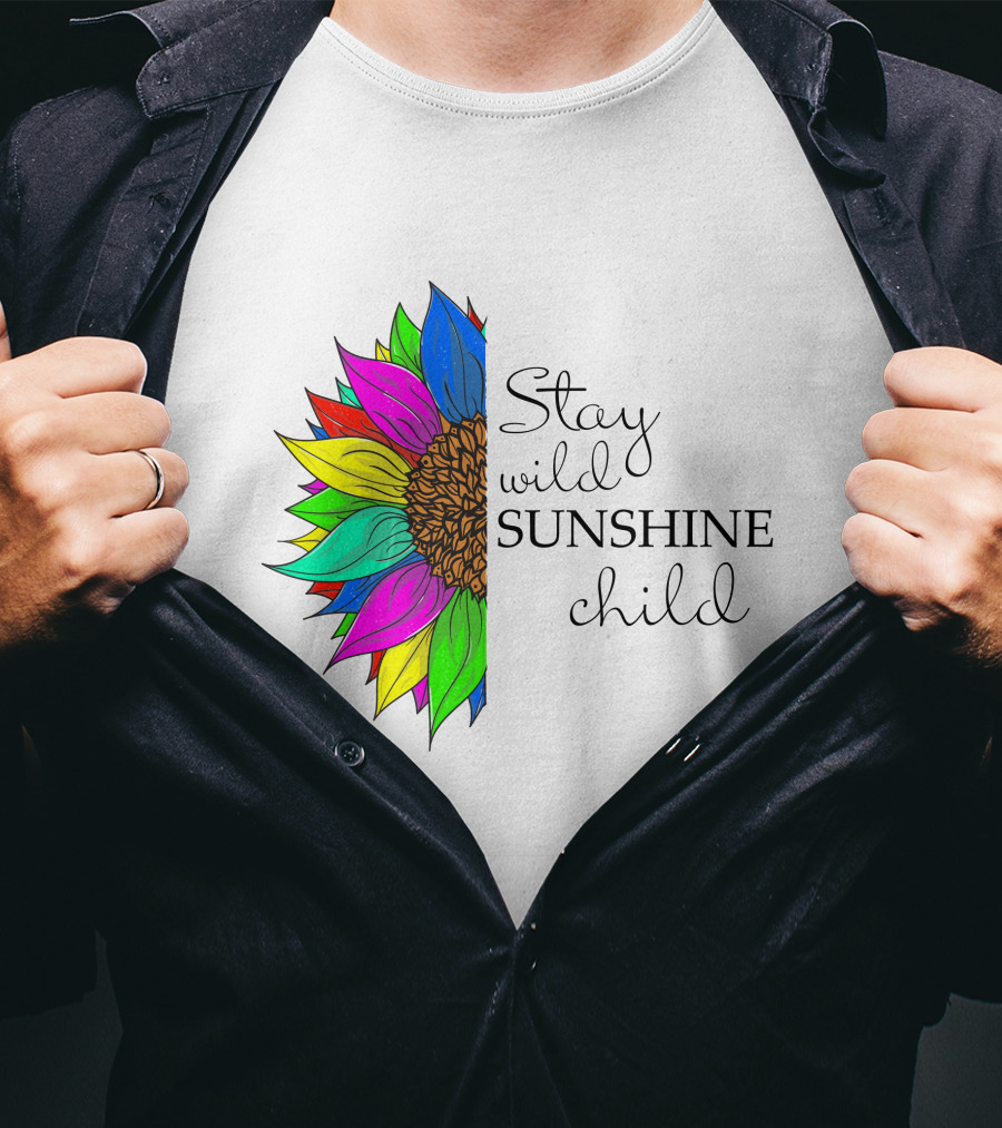 Stay Wild Sunshine Child Multicolored Sunflower T-Shirt