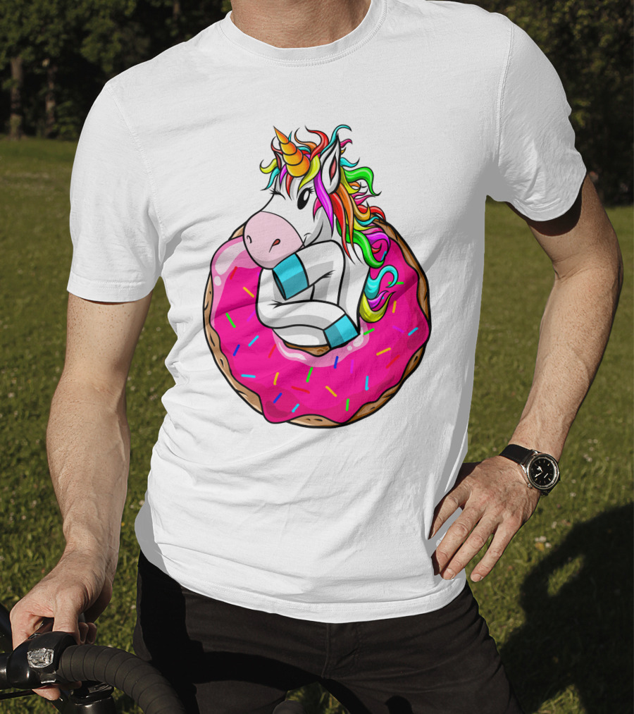 Baby Unicorn Inside Pink Sprinkled Donut T-Shirt