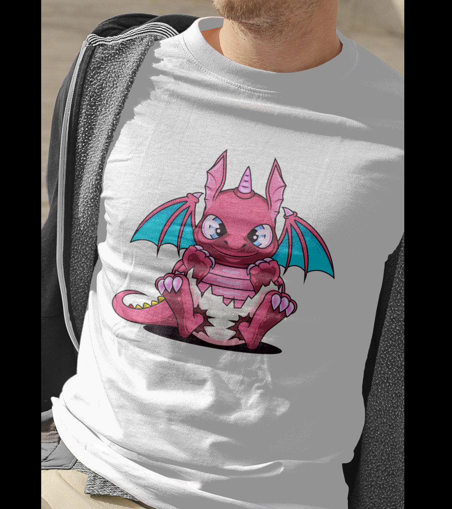 Pink Dragon Cute Cerulean Winged Hatchling T-Shirt