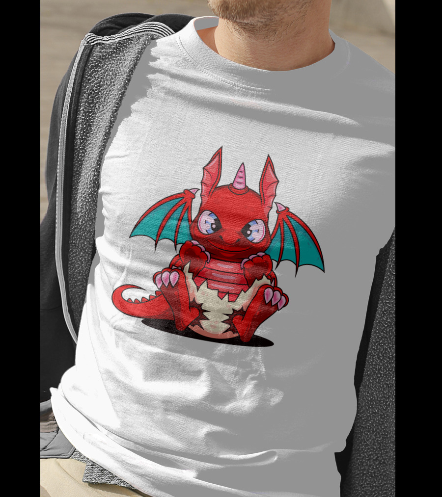 Red Cute Dragon Demon Fantasy Creature T-Shirt