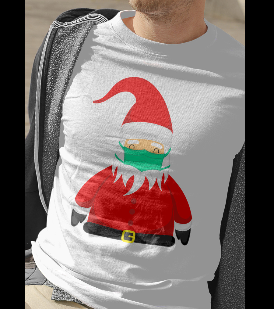 Santa Claus Wearing Green Face Mask T-Shirt