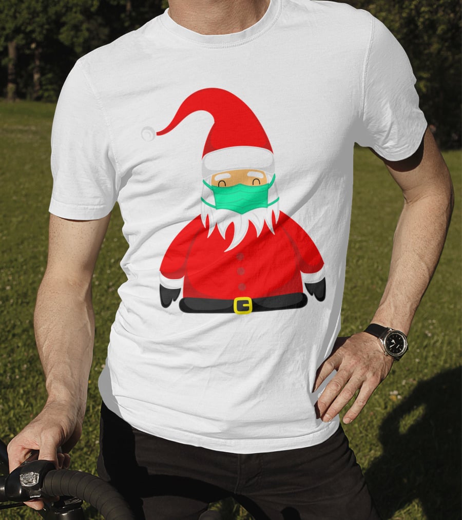 Santa Claus Wearing Green Face Mask T-Shirt