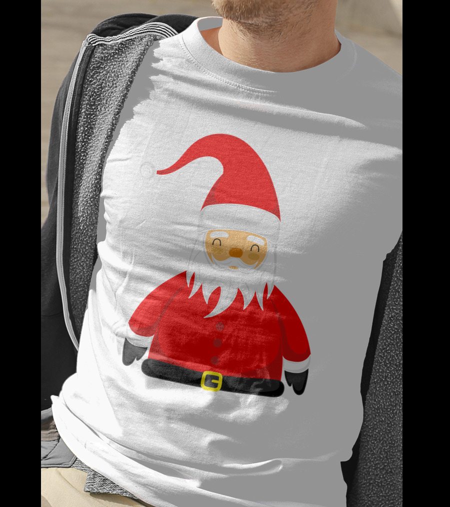 Santa Claus Outfit On Christmas Cartoon T-Shirt