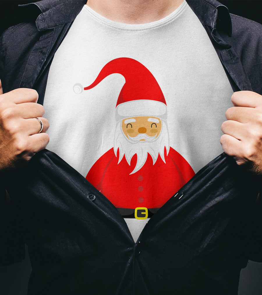 Santa Claus Outfit On Christmas Cartoon T-Shirt
