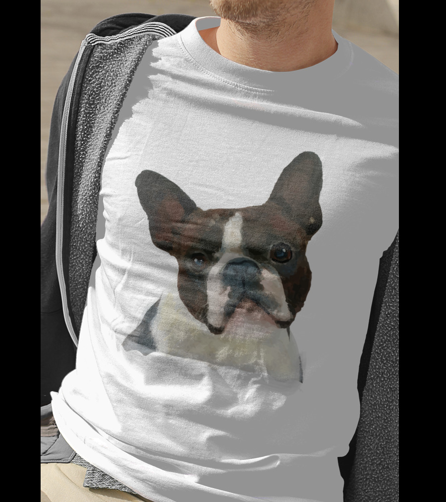 Watercolor French Bulldog Head T-Shirt