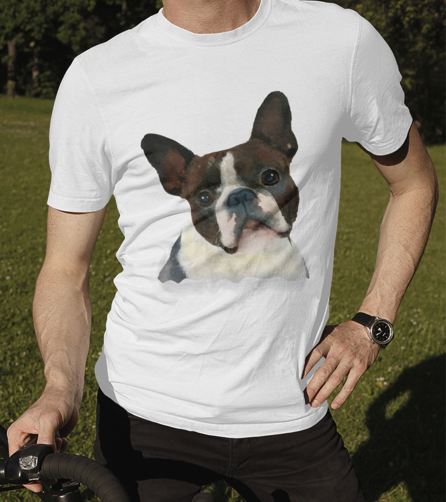 Watercolor French Bulldog Head T-Shirt
