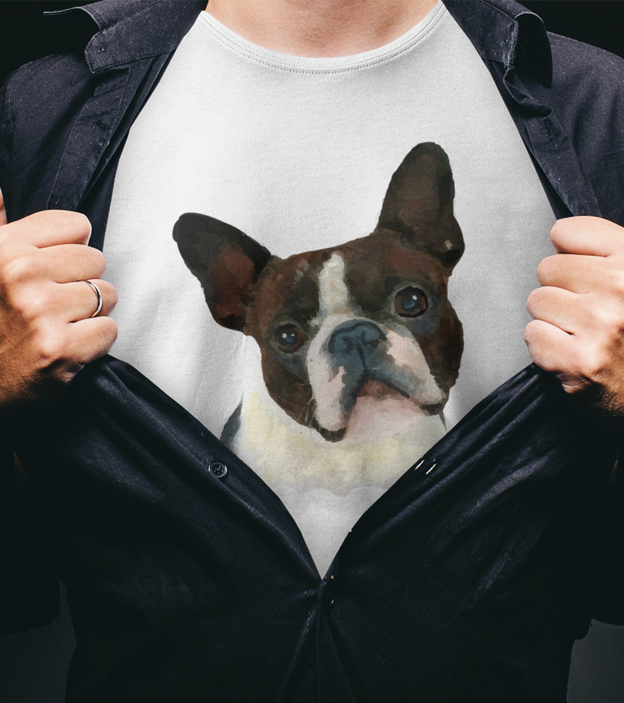 Watercolor French Bulldog Head T-Shirt