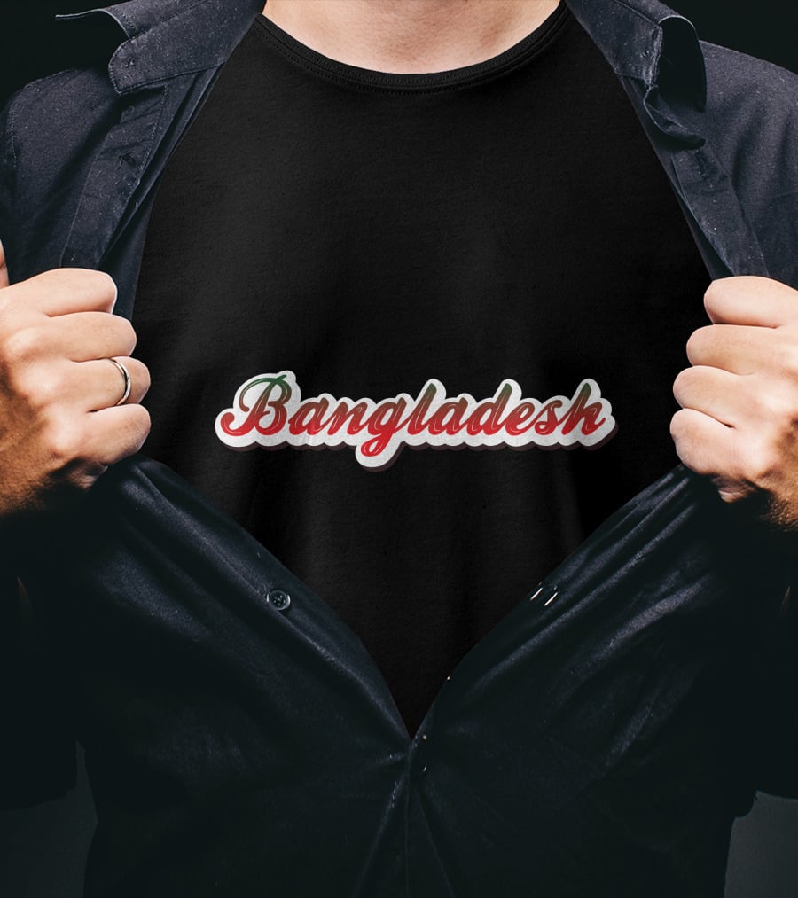 Bangladesh Green Red Script Font T-Shirt