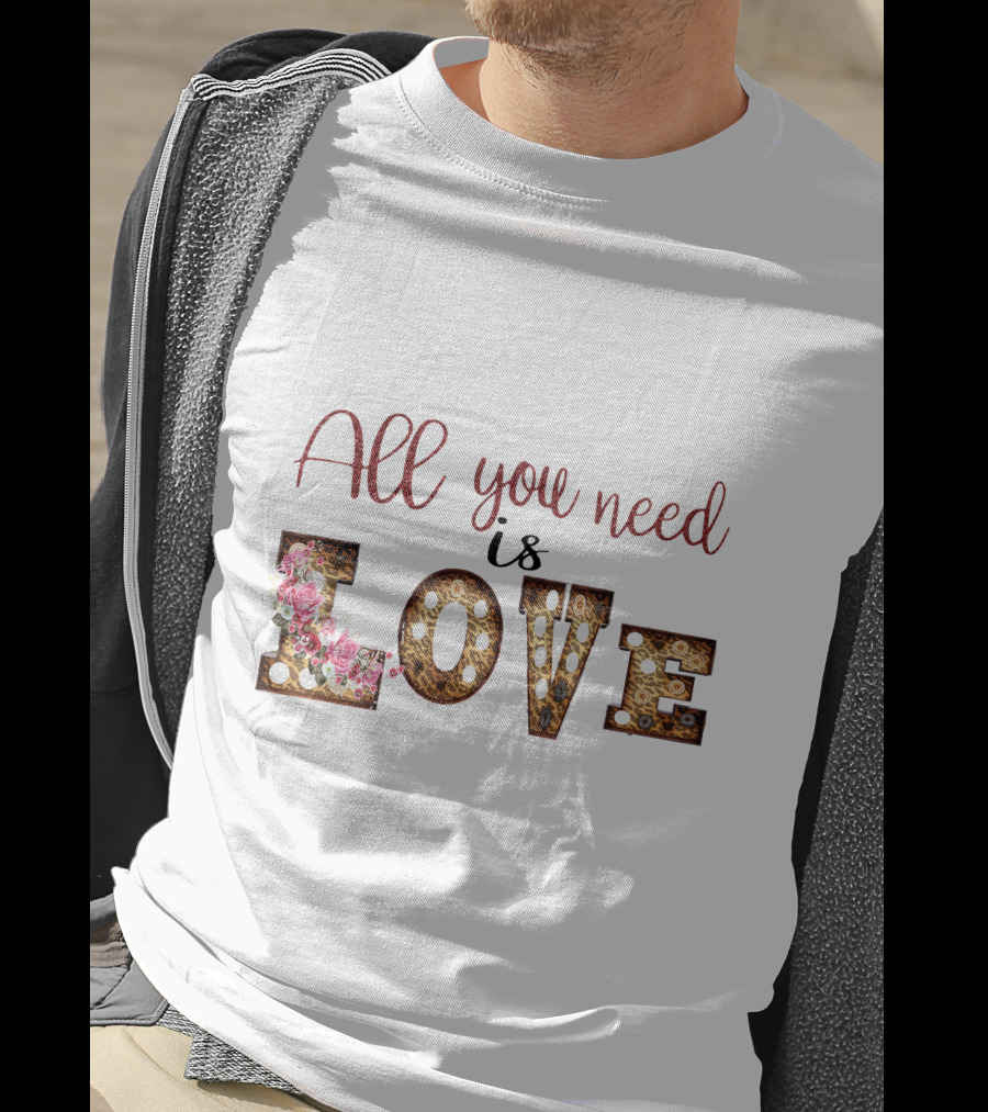 All You Need Is Love Floral Marquee Lights T-Shirt