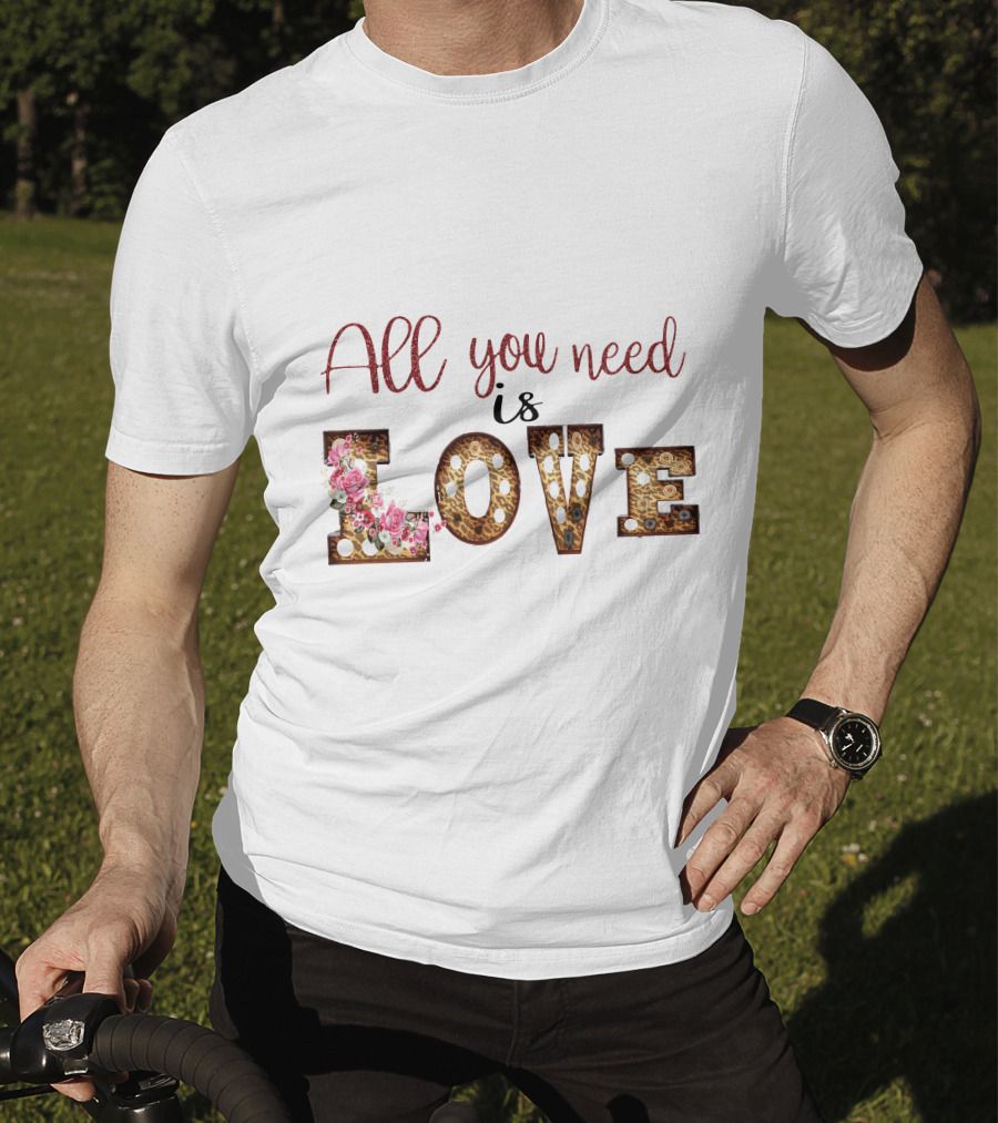 All You Need Is Love Floral Marquee Lights T-Shirt