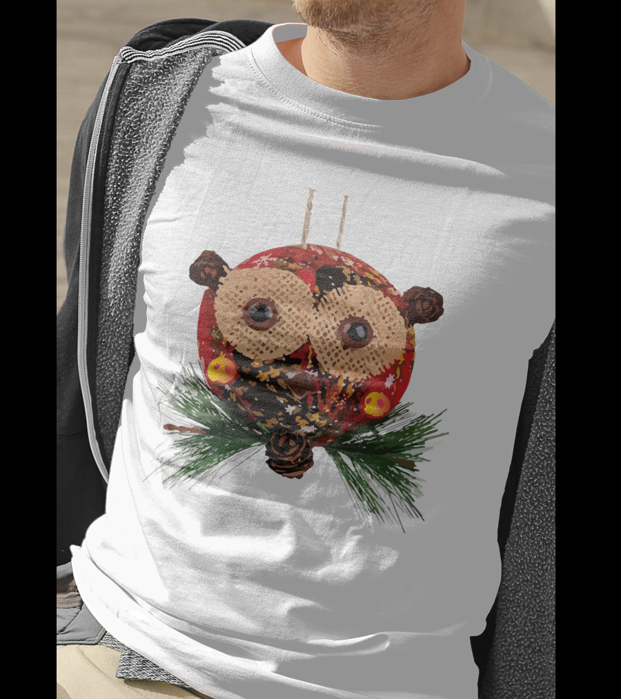 Christmas Ball Ornaments Owl With Pinecones And Greenery T-Shirt