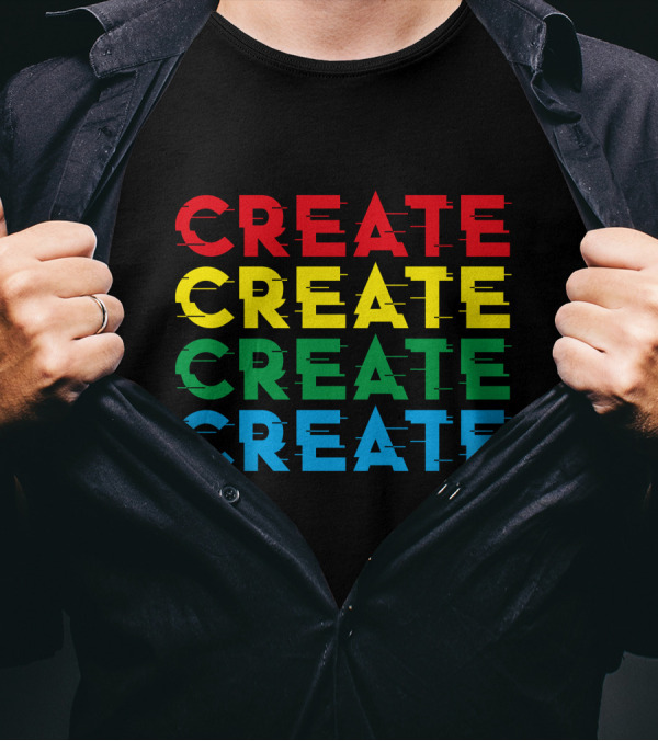 Colorful Stack Create Create Create Create T-Shirt