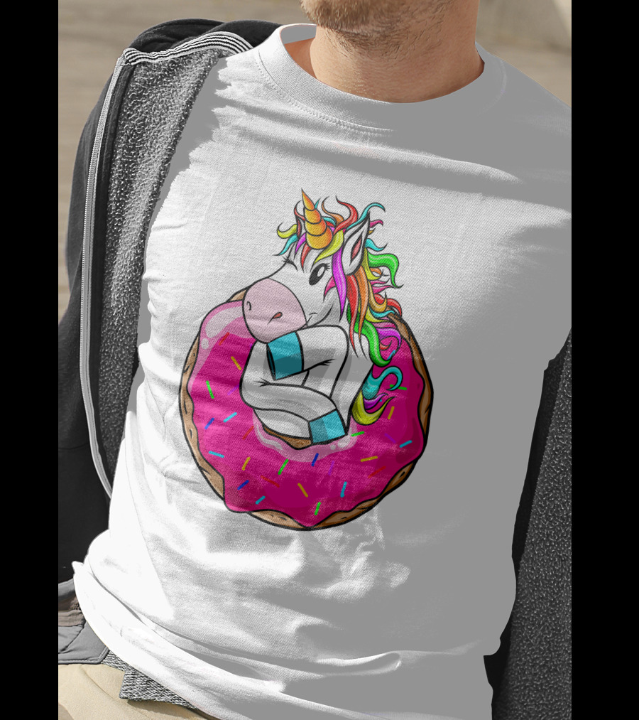 Unicorn Donut Cake Rainbow Horn Pink Sprinkles T-Shirt