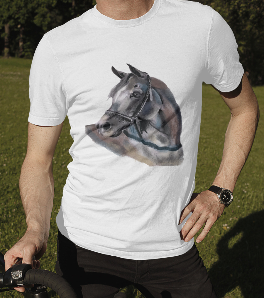 Watercolor Portrait Of Arabian Horse Head T-Shirt
