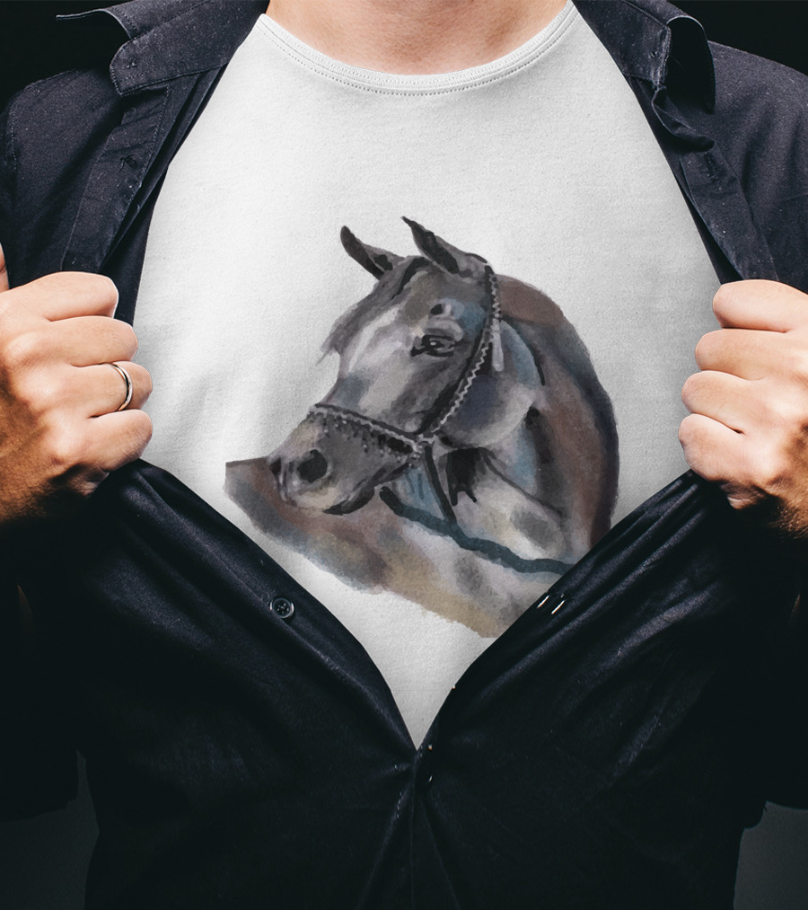 Watercolor Portrait Of Arabian Horse Head T-Shirt