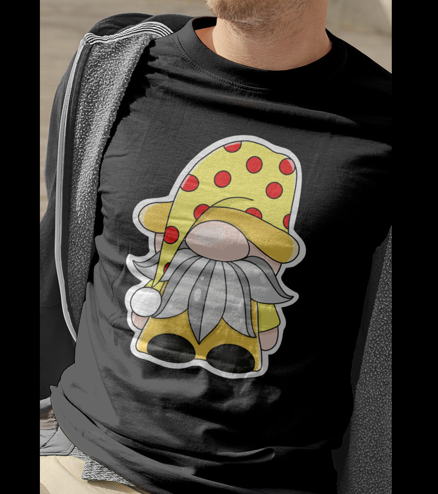 Funny Gnomes Yellow Red Polka Dot Hat T-Shirt
