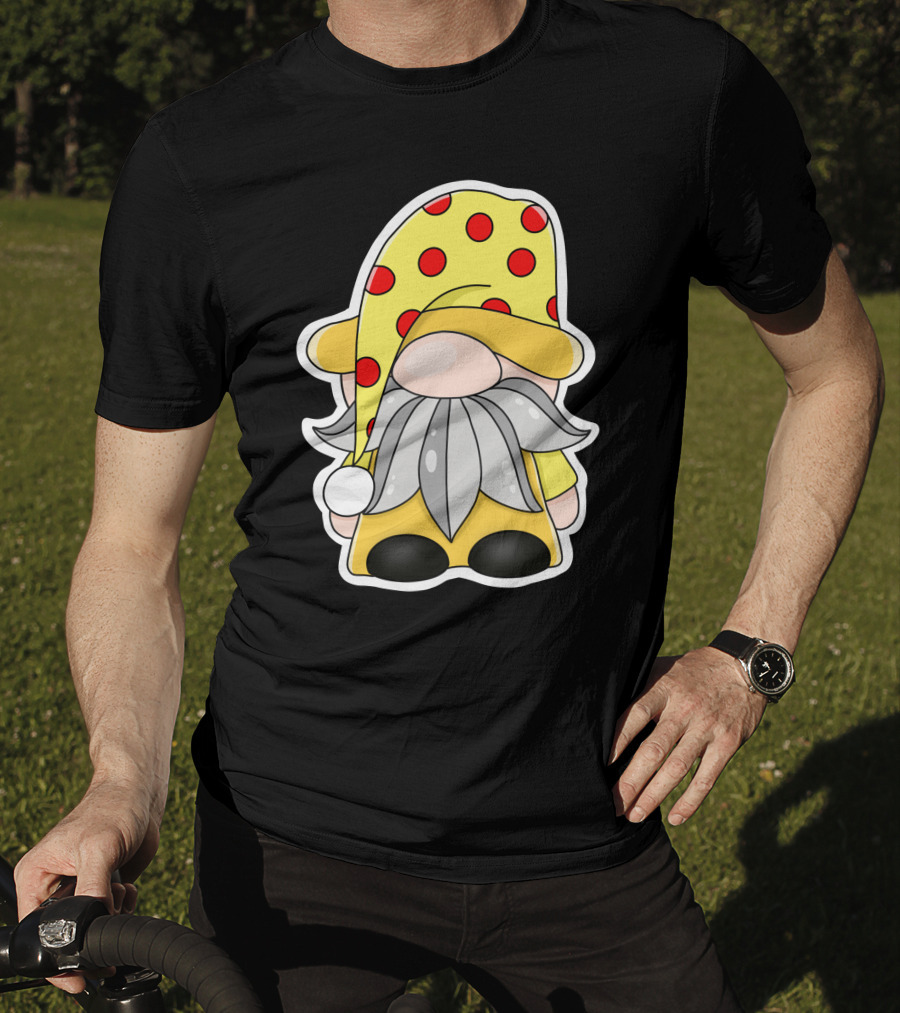 Funny Gnomes Yellow Red Polka Dot Hat T-Shirt