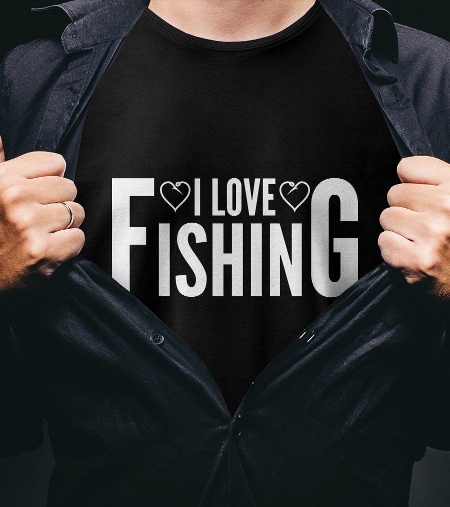 I Love Heart Fishing T-Shirt