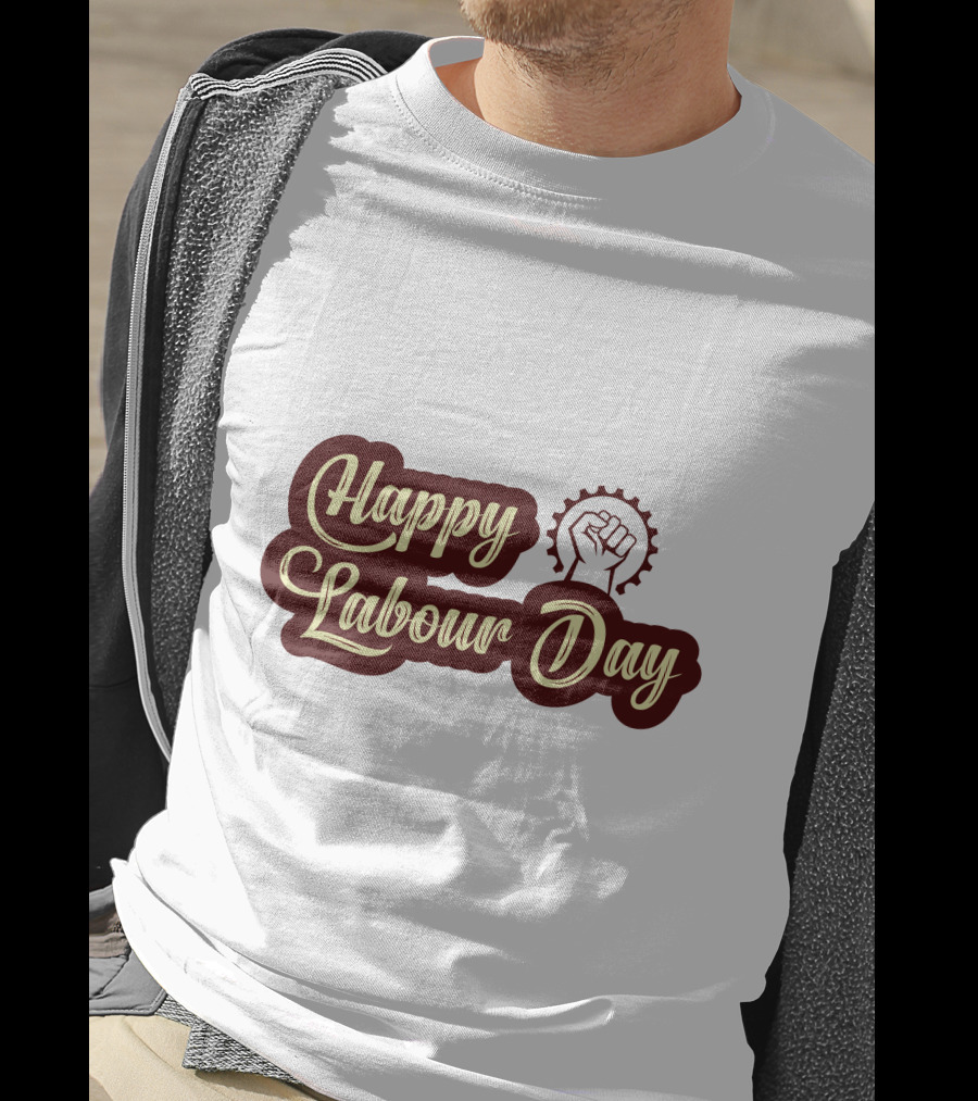 Happy Labour Day Fist And Gear T-Shirt