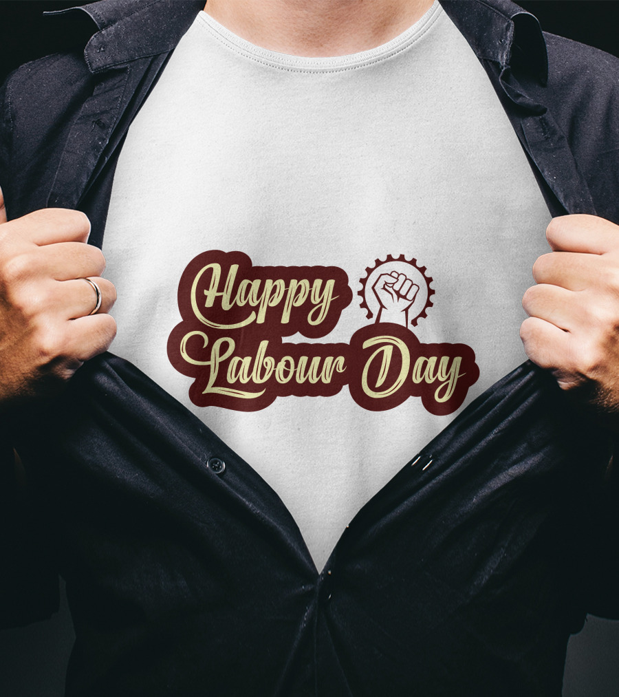 Happy Labour Day Fist And Gear T-Shirt