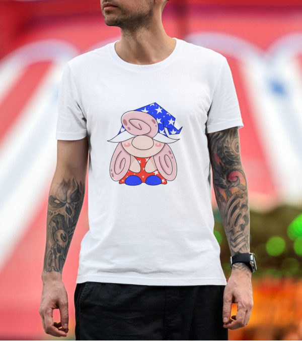 Premium T-Shirt: Gnome 4th Of July Stars and Stripes Patriotic Gnome T-Shirt Gnome 4th Of July Stars and Stripes Patriotic Gnome T-Shirt