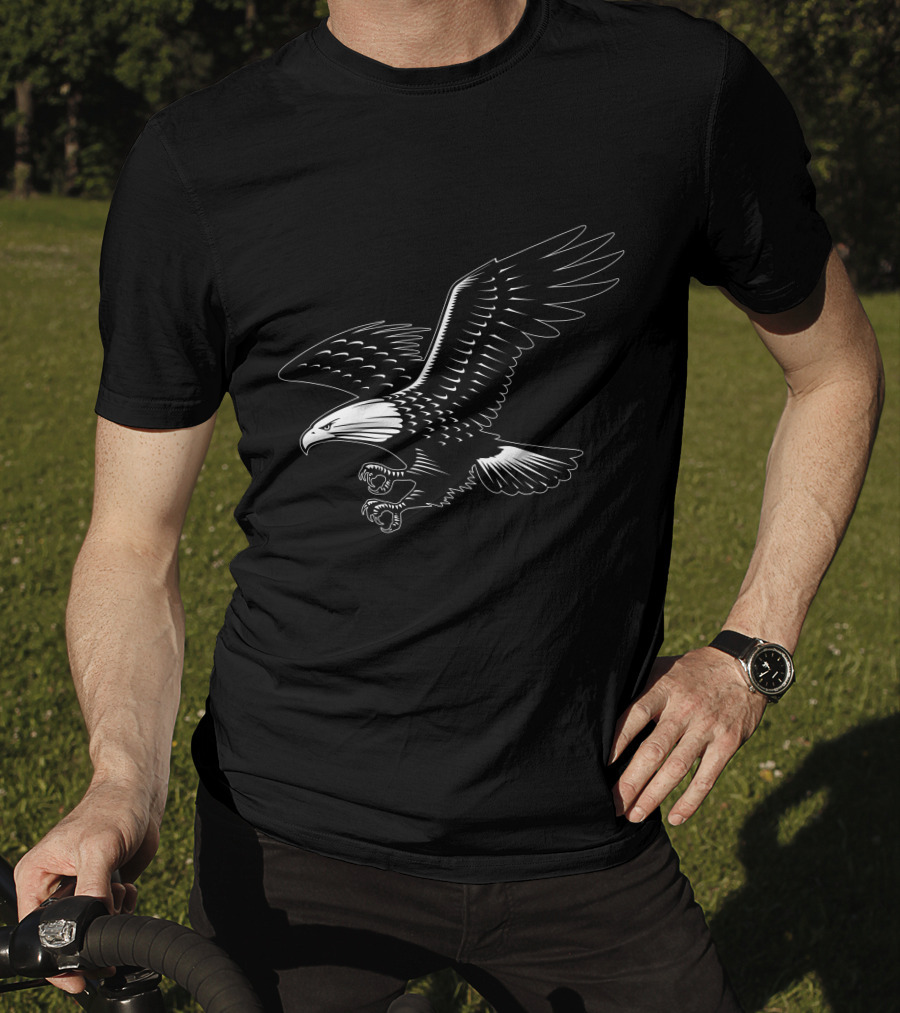 Eagle Outline Majestic Soaring Bird T-Shirt