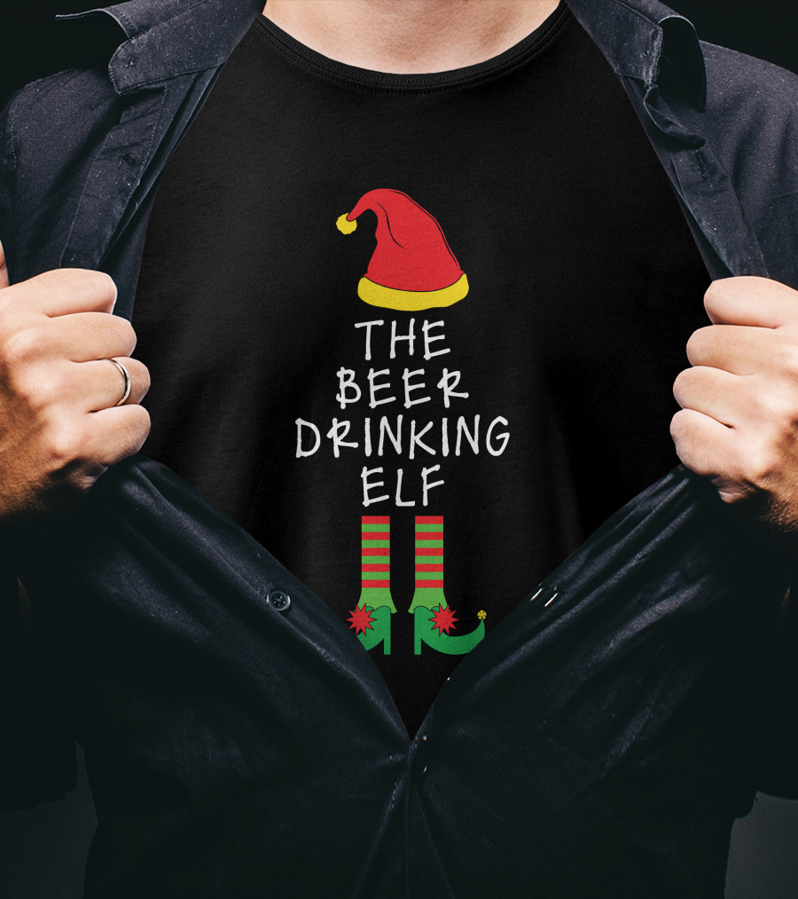 Elf Family Christmas The Beer Drinking Elf T-Shirt