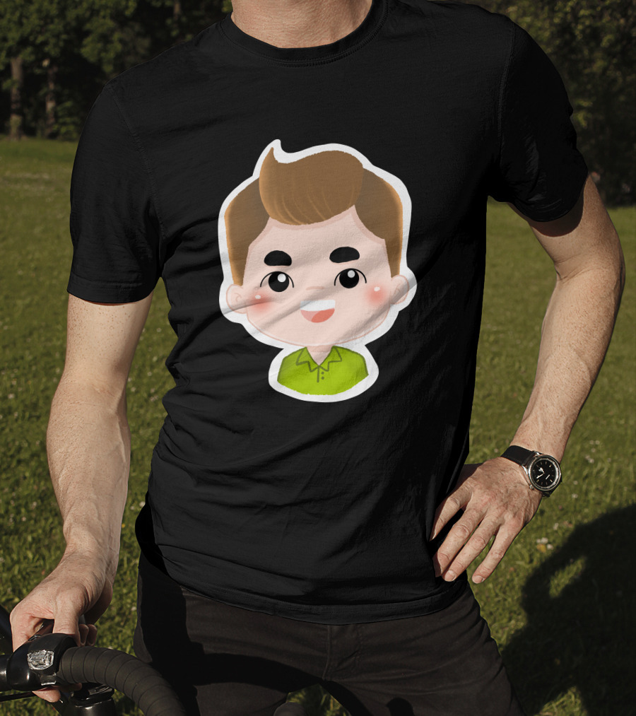 Fathers Day Daddy Sticker Cute Cartoon Character T-Shirt