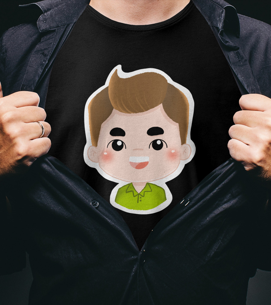 Fathers Day Daddy Sticker Cute Cartoon Character T-Shirt