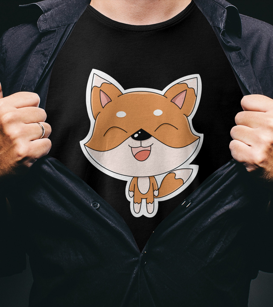 Fox Cartoons Happy Cute Fox Character T-Shirt