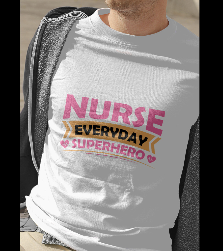 Nurse Everyday Superhero Heartbeat Icons T-Shirt