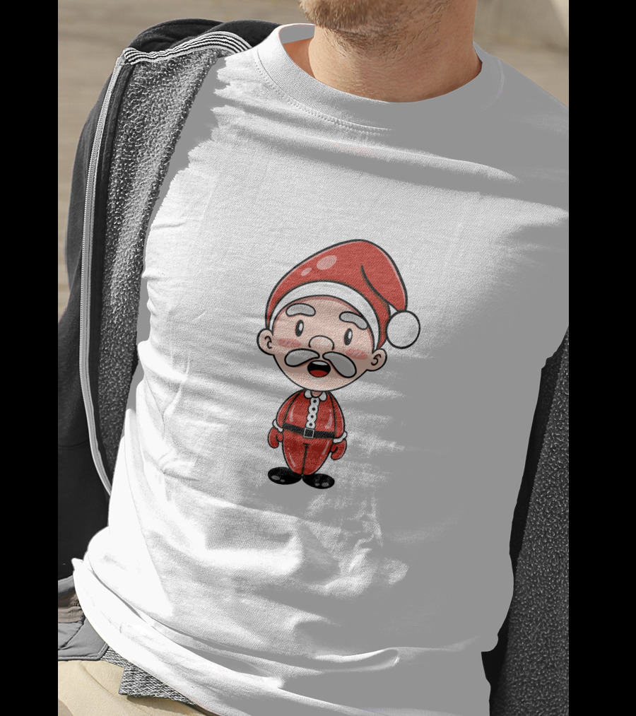 Santa Claus Chipi Cartoon Festive Character In Red Suit T-Shirt
