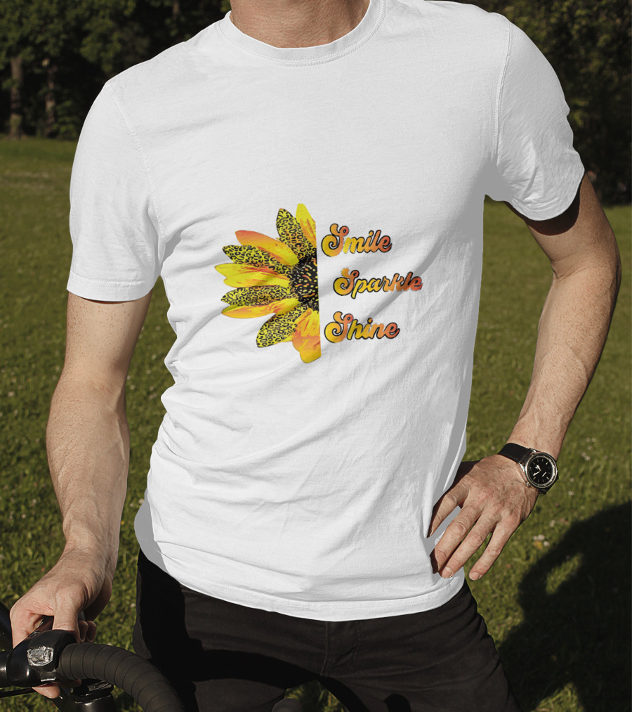 Smile Sparkle Shine Sunflower Blossom Burst T-Shirt