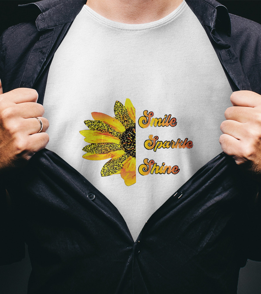 Smile Sparkle Shine Sunflower Blossom Burst T-Shirt