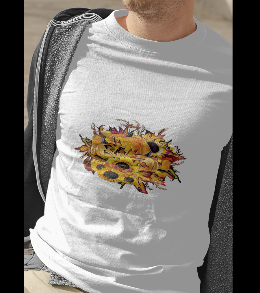Thanksgiving Pumpkins Sunflower Fall Harvest Arrangement T-Shirt
