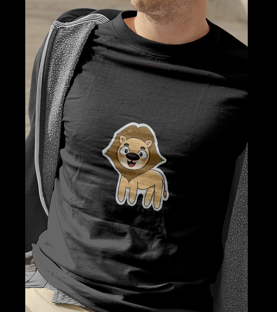 Lion Sticker Cute Cartoon T-Shirt