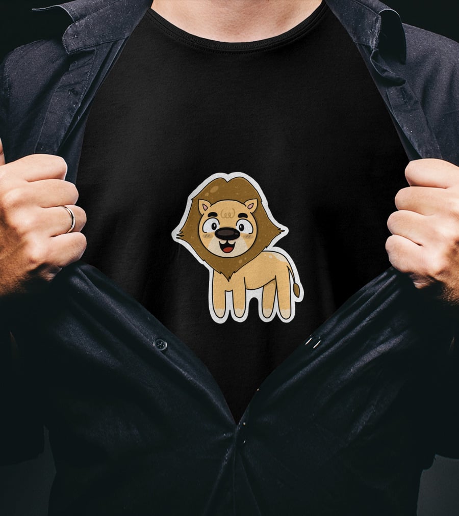 Lion Sticker Cute Cartoon T-Shirt