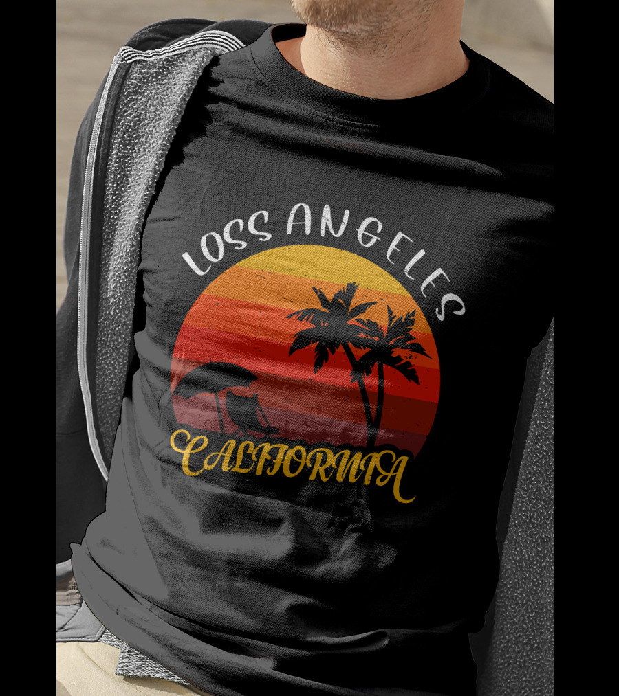 Loss Angeles California Sunset Palm Trees T-Shirt