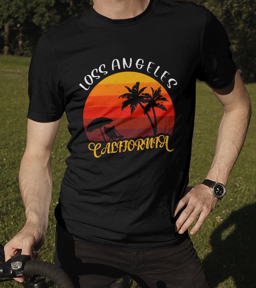 Loss Angeles California Sunset Palm Trees T-Shirt