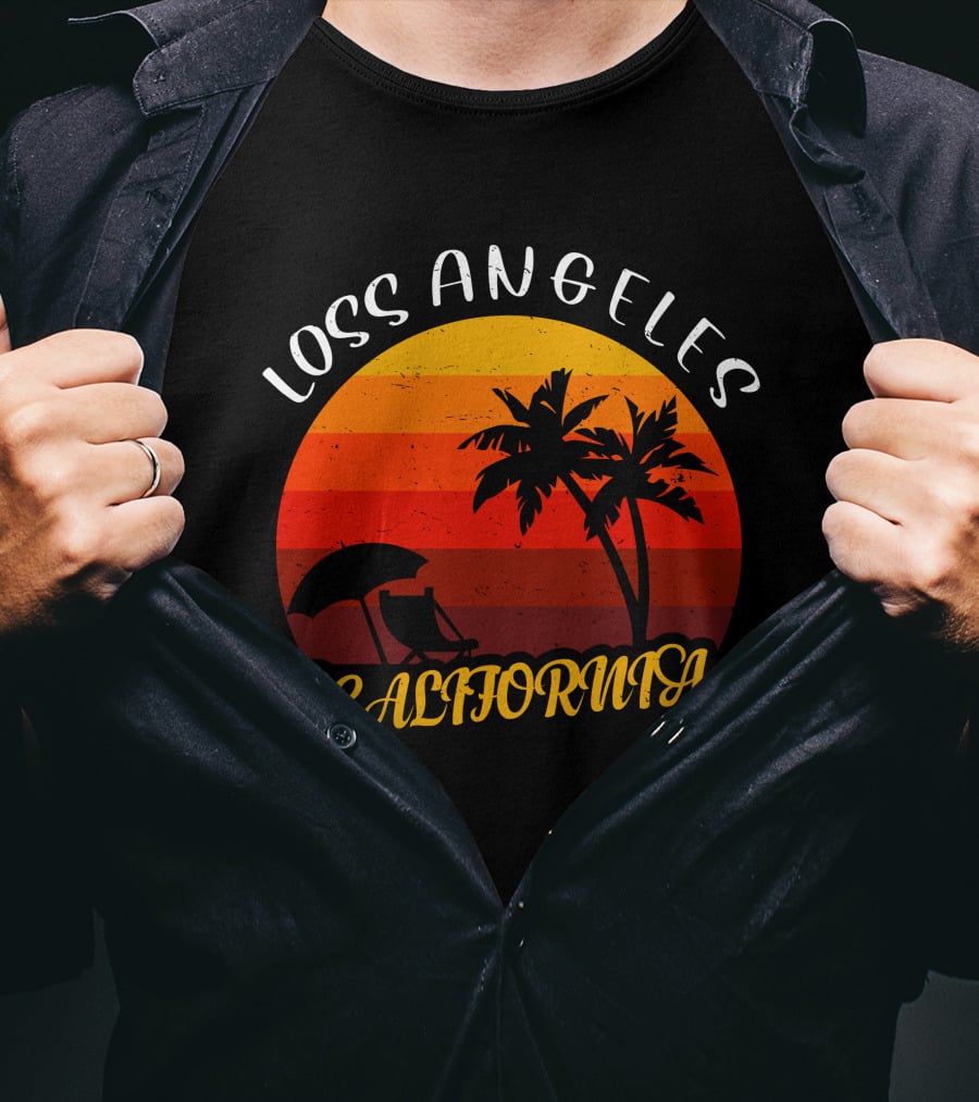 Loss Angeles California Sunset Palm Trees T-Shirt