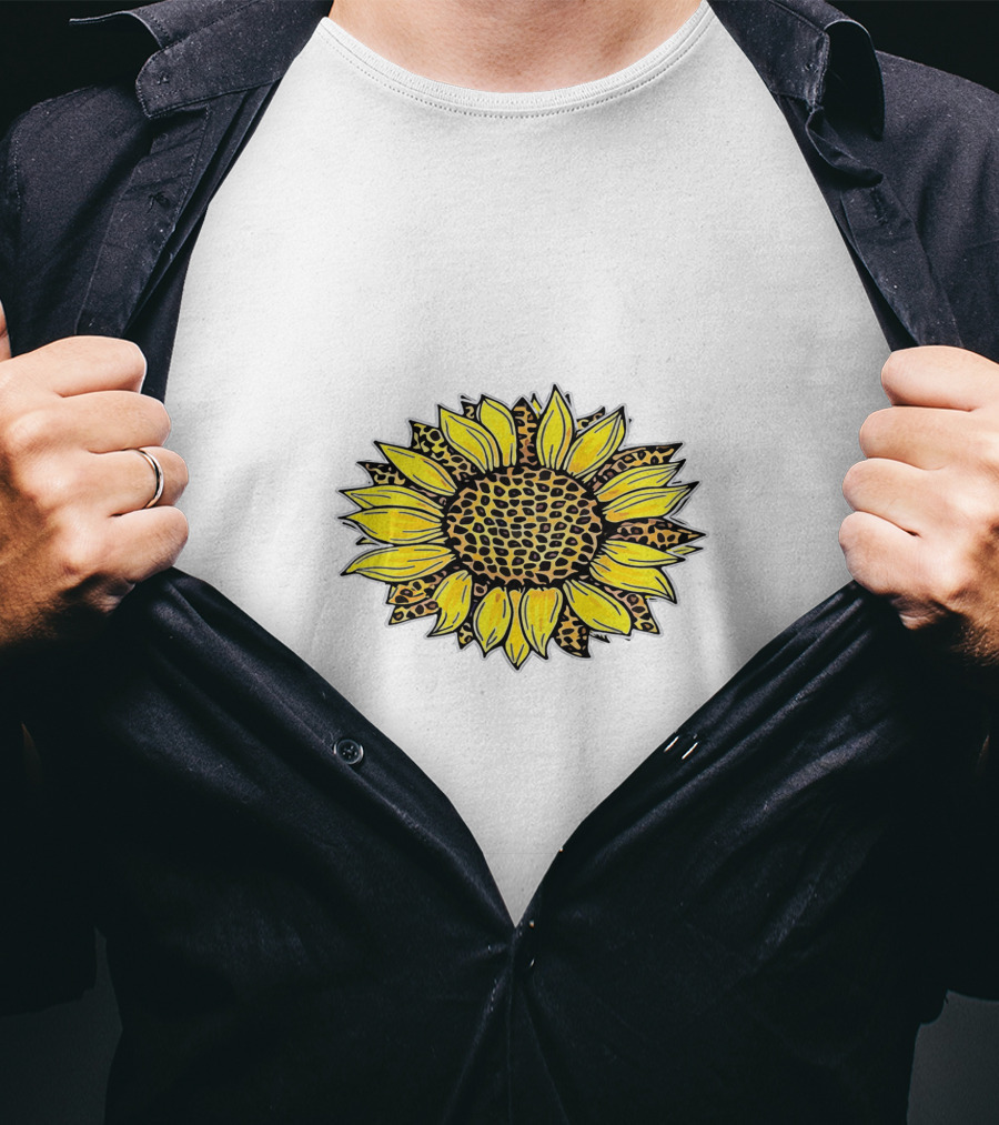 Leopard Print Sunflower T-Shirt